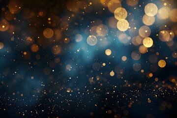 Wall Mural - a mesmerizing abstract background featuring shimmering golden and blue bokeh lights, perfect for fes