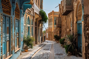 Wall Mural - Charming Cobblestone Street in a Historic Neighborhood