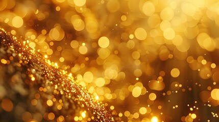 Wall Mural - a shimmering, golden bokeh background that evokes a sense of luxury and celebration.