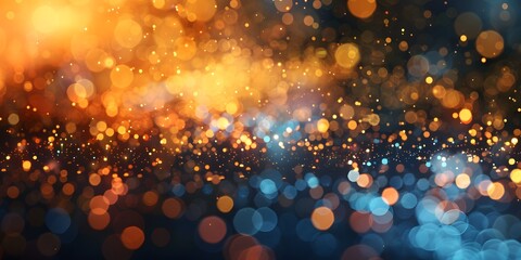 Wall Mural - a vivid abstract background featuring a dazzling array of colorful bokeh lights in warm orange and c