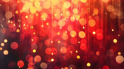 Wall Mural - a vibrant background featuring soft, blurred bokeh lights in warm red and golden hues creates a fest