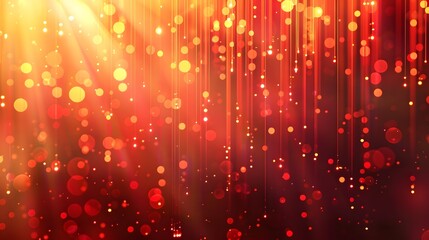 Wall Mural - a vibrant abstract background featuring glowing bokeh lights in warm red and gold hues.