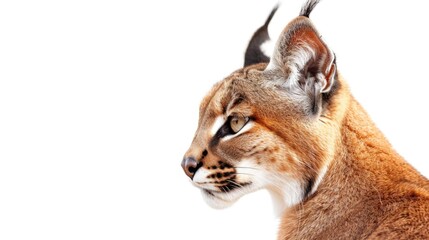 Sticker - Graceful caracal lynx on white background