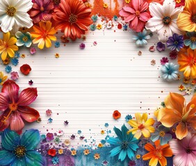 Poster - A colorful flower arrangement with a white background