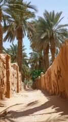 Wall Mural - A path through a palm tree forest