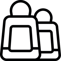 Sticker - Simple black and white icon of two shopping bags, representing the concept of online shopping and retail