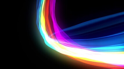 Wall Mural - flowing multicolored curved shape with soft gradient abstract background. astral neon rainbows, cosm
