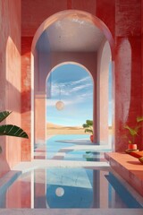 Wall Mural - a swimming pool in an arabic style