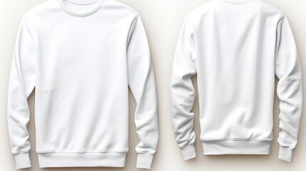 Wall Mural - Blank Long Sleeve White T-Shirt Mockup
