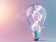 © -B-Alpha- - Lightbulb with DNA helix inside, representing innovation and scientific discovery.