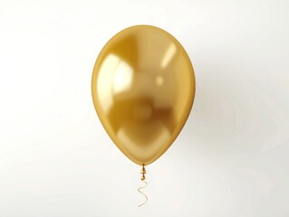 Wall Mural - Golden Balloon on White Background