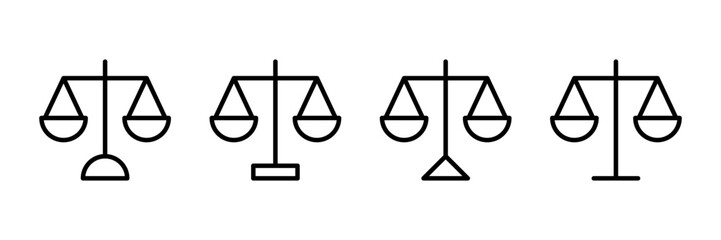 Poster - Scales icon vector isolated on white background . Law scale icon. Justice sign