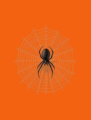 A spider is sitting in the center of a web