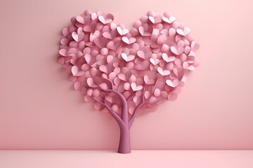 Wall Mural - heart shaped tree made by midjourney