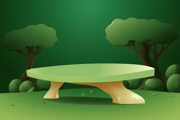 Wall Mural - table and chairs in the garden made by midjourney