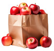 © Pajaros Volando - Paper bag with many red apples over isolated transparent background