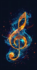 Poster - music notes on black