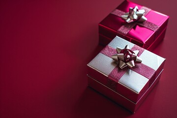 Poster - red gift box with ribbon