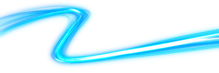 Canvas Print - futuristic blue neon lines with light effect