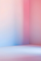 Wall Mural - a room with a pink wall and a blue wall. the room is empty and has a very bright and colorful atmosp