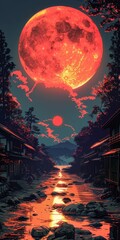 Wall Mural - an illustration of a nighttime sky.