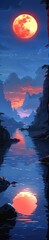 Wall Mural - An illustration of a nighttime sky.