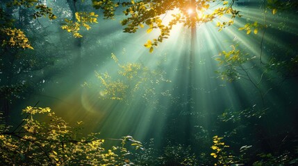 Poster - Stunning nature illuminated by the sun focused image