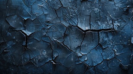 Sticker - A design background with a texture of black, dark navy blue. rough concrete surface with tones. a cracked, painted wall from an ancient structure. 