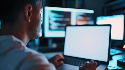focused programmer working late at night