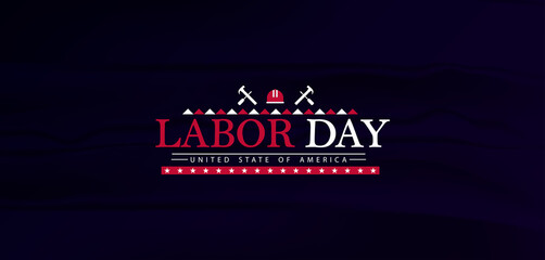 Wall Mural - Labor Day logo incorporating industrial elements