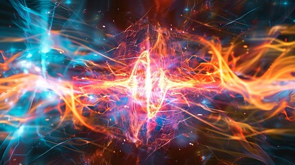 Aufkleber - Abstract Energy Burst with Vibrant Colors