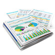 © AlexCaelus - Stack of detailed financial reports with colorful charts and graphs, showcasing business data and statistics.