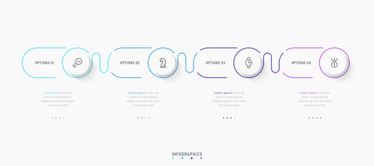 Wall Mural - Vector Infographic label design template with icons and 4 options or steps. Can be used for process diagram, presentations, workflow layout, banner, flow chart, info graph.