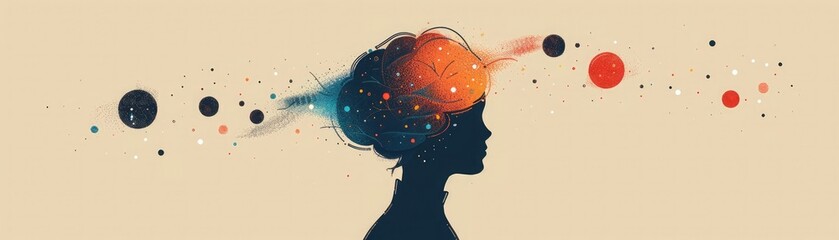 Wall Mural - Mind cortex disorder, brain dysfunction, flat design illustration