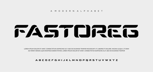 Abstract sport modern alphabet fonts sport digital game music future creative font