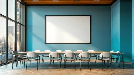 Wall Mural - Conference Room with Blank Picture Frame in the Background