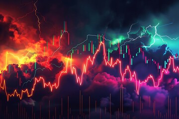 Poster - Financial Chart with Stormy Sky