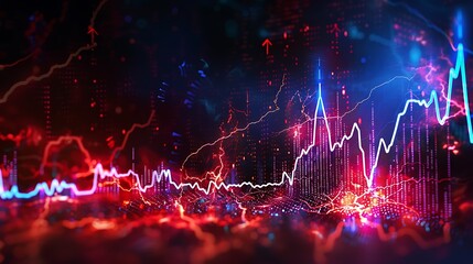 Poster - Abstract Financial Chart with Lines and Patterns