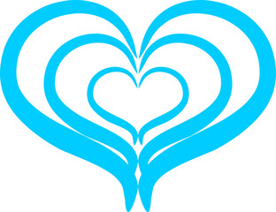 Canvas Print - Blue Heart love mom icon