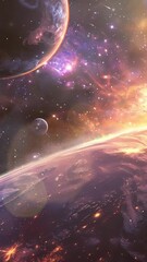 Wall Mural - beautiful space background fantasy seamless looping overlay 4k virtual video animation background
