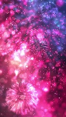 Wall Mural - beautiful blue fireworks abstract vertical background seamless looping overlay 4k virtual video anim