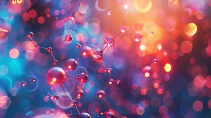 Wall Mural - abstract background featuring atom or molecule structure with scientific and medical themes - ideal 