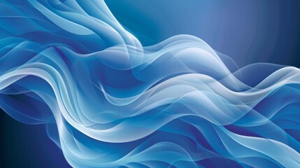 Wall Mural - abstract waves background in soft blue tones, fluid and dynamic wave pattern, ideal for science and 
