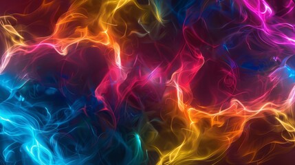Canvas Print - abstract colorful fluorescent neon background with organic lines - vibrant and futuristic design ide