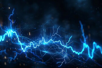 Aufkleber - Abstract Blue Lightning