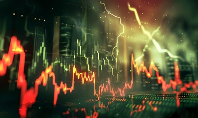Poster - Stock Market Chart Fluctuation