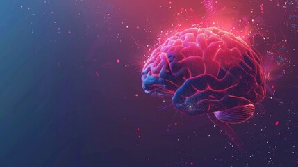 Wall Mural - artificial intelligence concept with a creative brain background - futuristic digital brain visualiz