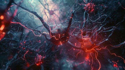 Wall Mural - creative representation of neural networks with interconnected nodes and links, ideal for business a