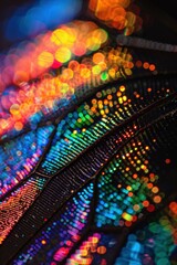 Canvas Print - Colorful lights reflected on a textured surface. AI.