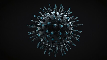 small single black virus concept image in black backgr background